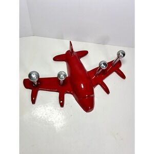 Metal Airplane Aviation Red Plane Coat Hat Rack Knob Hook  KID Boy